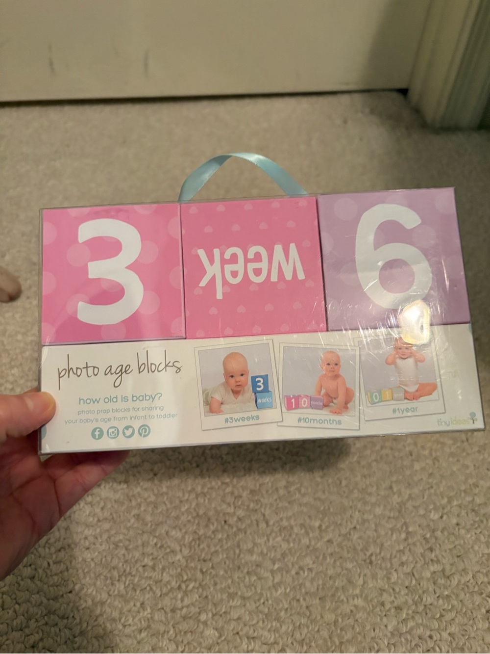 Photo Age Blocks - Pink & Lavender Milestone Set nwt